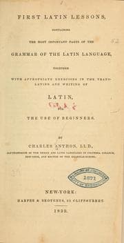 Tapa de First Latin lessons