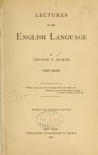 Tapa de Lectures on the English language