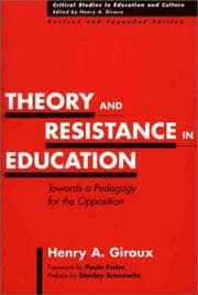 Tapa de Theory and resistance in education