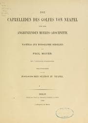 Tapa de Die caprelliden des golfes von Neapel und der angrenzenden meeres- abschnitte