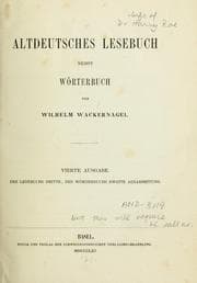 Tapa de Altdeutsches Lesebuch nebst Wörterbuch