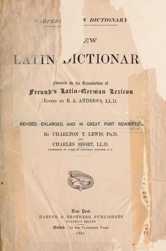 Tapa de Harpers' Latin dictionary