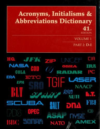 Tapa de Acronyms, initialisms & abbreviations dictionary