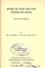 Tapa de Rules of life for the pastor of souls