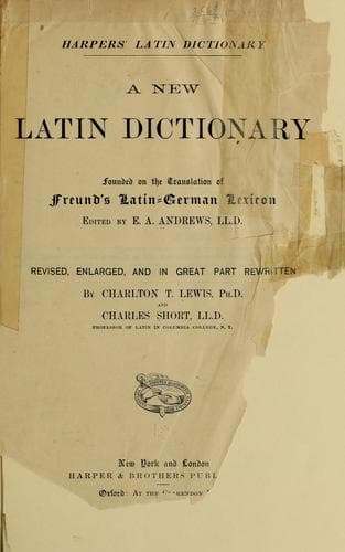 Tapa de Harpers' Latin dictionary