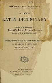 Tapa de Harpers' Latin dictionary