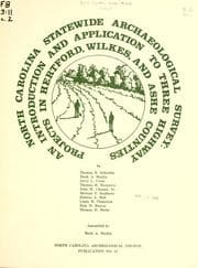 Tapa de North Carolina statewide archaeological survey