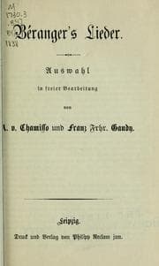 Tapa de Béranger's Lieder