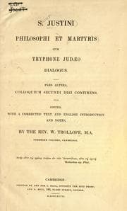 Tapa de S. Justini philosophi et martyris, cum Trypnone Judaeo dialogus