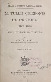 Tapa de De oratore, libri tres