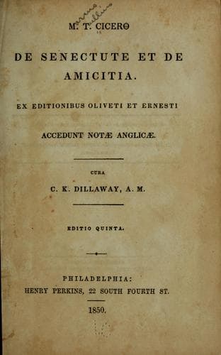 Tapa de De senectute et De amicitia