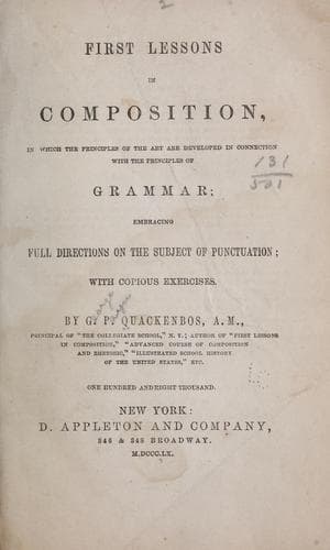 Tapa de First lessons in composition