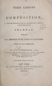 Tapa de First lessons in composition