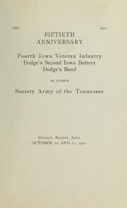 Tapa de Fiftieth anniversary, Fourth Iowa Veteran Infantry, Dodge's Second Iowa Battery, Dodge's Band
