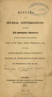 Tapa de Minutes of several conversations between the Methodist preachers in the connexion established by the late Rev. John Wesley, A.M.