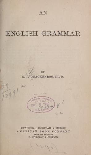 Tapa de An English grammar