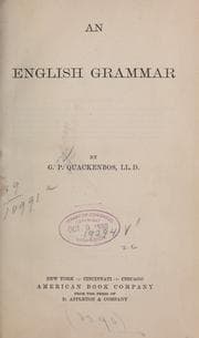 Tapa de An English grammar