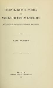 Tapa de Chronologische Studien zur angelsächsischen Literatur auf Grund sprachlich-metrischer Kriterien