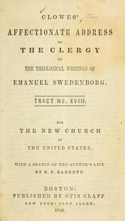 Tapa de Affectionate address to the clergy on the theological writings of Emanuel Swedenborg