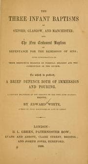 Tapa de The three infant baptisms of Oxford, Glasgow and Manchester