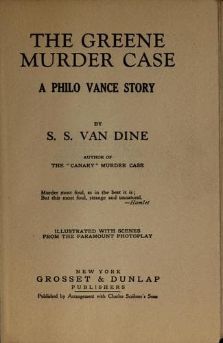Tapa de The Greene Murder Case