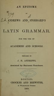 Tapa de An epitome of Andrews and Stoddard's Latin grammar
