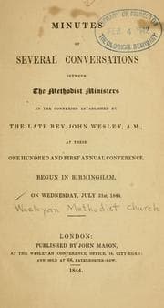 Tapa de Minutes of several conversations between the Methodist preachers in the connexion established by the late Rev. John Wesley, A.M.