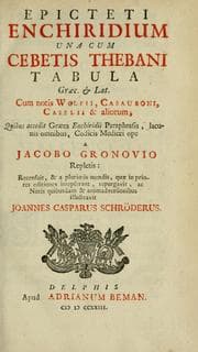 Tapa de Epicteti Enchiridium una cum Cebetis Thebani tabula Graec. & Lat