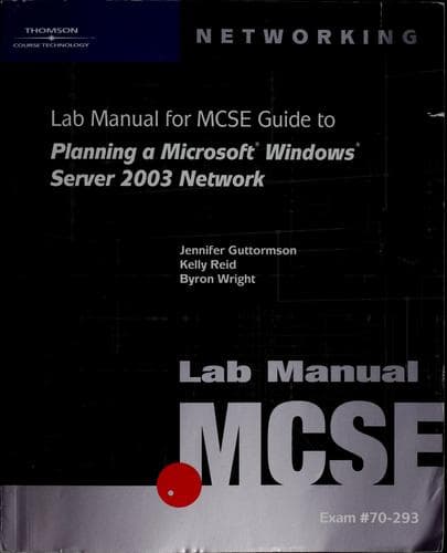 Tapa de Lab manual for MCSE guide to planning a Microsoft Windows server 2003 network