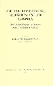 Tapa de The eschatological question in the Gospels
