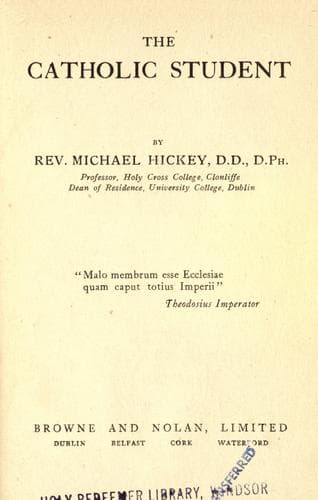 Tapa de The Catholic student