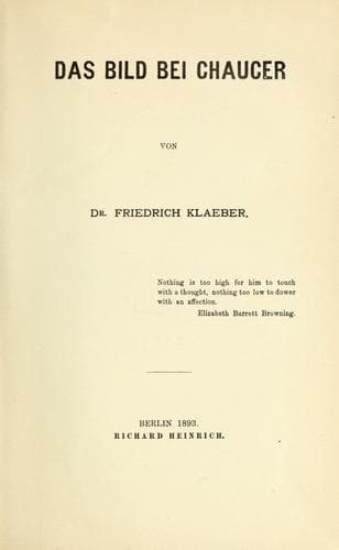 Tapa de Das Bild bei Chaucer
