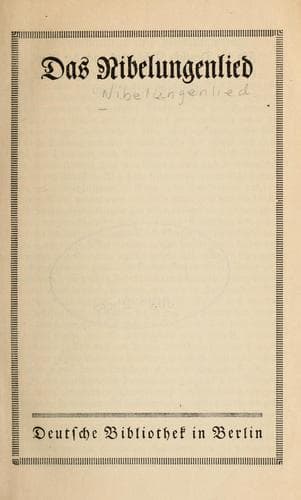 Tapa de Das Nibelungenlied