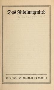 Tapa de Das Nibelungenlied