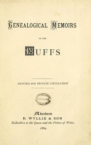 Tapa de Genealogical memoirs of the Duffs