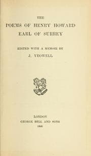 Tapa de The poems of Henry Howard, earl of Surrey