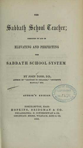 Tapa de The Sabbath school teacher