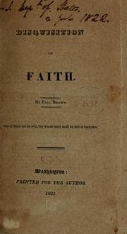 Tapa de Disquisition on faith ...