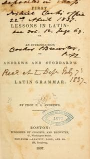 Tapa de First lessons in Latin