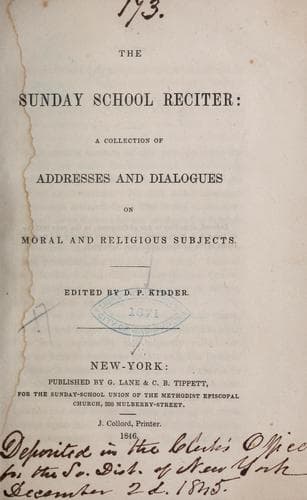 Tapa de The Sunday school reciter