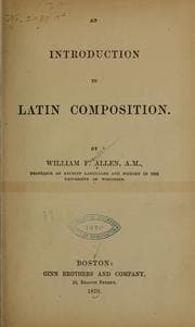 Tapa de An introduction to Latin composition