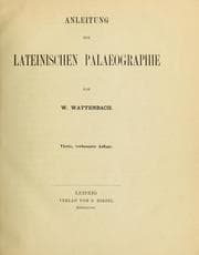 Tapa de Anleitung zur lateinischen Palaeographie