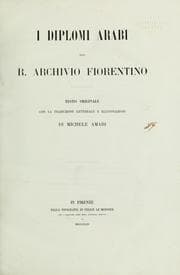 Tapa de I diplomi arabi del R. archivio fiorentino