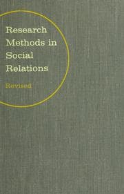 Tapa de Research methods in social relations