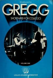 Tapa de Workbook for Gregg shorthand for colleges, series 90