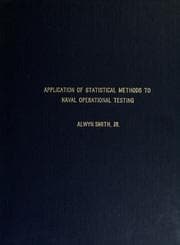 Tapa de Application of statistical methods to Naval operational testing
