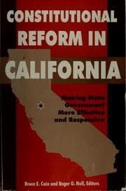 Tapa de Constitutional reform in California