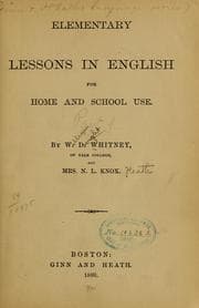 Tapa de Elementary lessons in English for home and school use