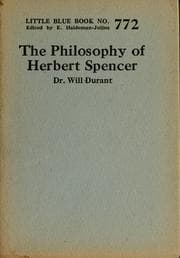 Tapa de The philosophy of Herbert Spencer