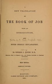 Tapa de A new translation of the book of Job